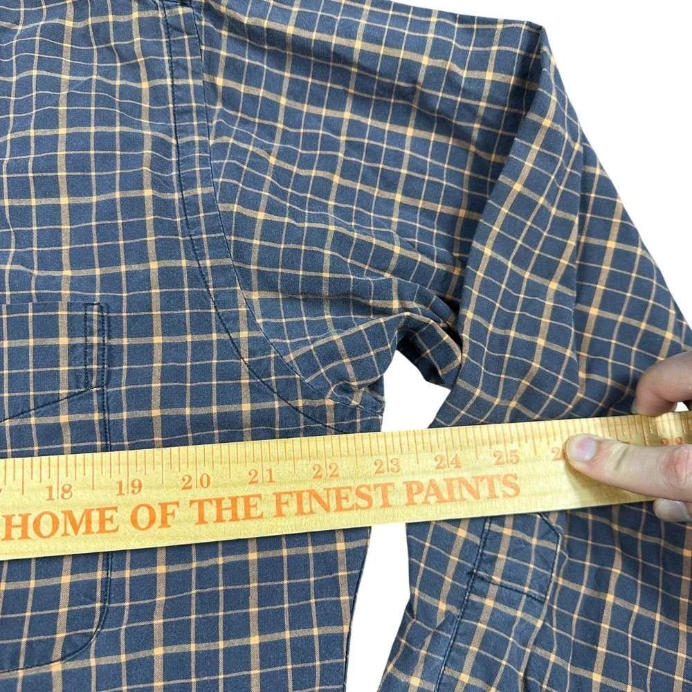 Polo Ralph Lauren Lowell Sport Plaid Button Up Shirt Navy Orange Cotton Mens S
